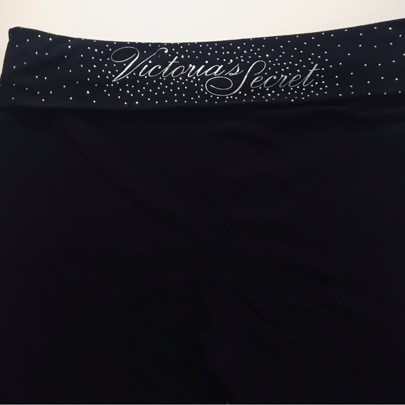 ❤️‍🔥SOLD❤️‍🔥VICTORIA’S SECRET BLING BLACK/SILVER RHINESTONE LEGGINGS-EUC - Picture 5 of 8
